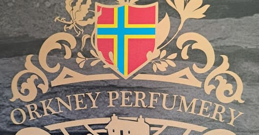 Orkney Perfumery logo Orkney Perfumery's coat of arms logo