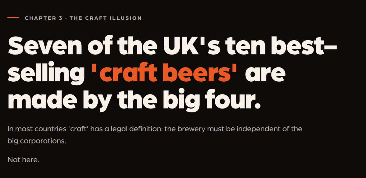 “craft beer” is not made by small independent breweries anymore